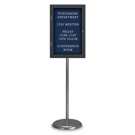 United Visual Products Corkboard, Triple Door, Radius Frame, 72x48", Black/Surf UV70055-BLACK-SURF